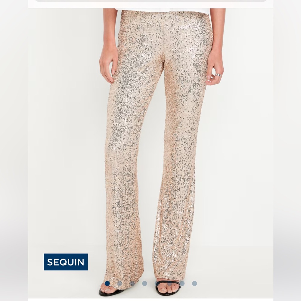 High-Waisted Sequin Flare Pants